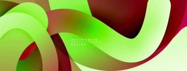 Soyut sıvı şekilleri, canlı yeşil, bordo renkleri. Modern tasarım, pürüzsüz gradyanlar dinamik bileşim oluşturur.