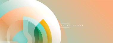 Soyut tasarım katmanlı daireler, yumuşak renkler. Gradyan arka plan modern görsel efekt yaratır. Minimalist kompozisyon.