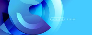 Soyut mavi tasarım, üst üste binen daireler, gradyanlar. Modern, dinamik kompozisyon görsel ilgi yaratır. Pürüzsüz şekiller hareketi, enerjiyi akla getiriyor.