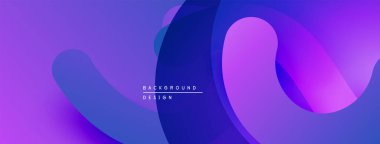 Soyut sıvı şekiller, canlı mor renkler, modern tasarım. Pürüzsüz gradyanlar dinamik görsel efekt yaratır. Dijital projeler için uygun arkaplan.