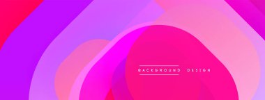 Soyut akışkan şekiller, canlı pembeler, morlar dinamik bir zemin oluşturur. Modern tasarım elementleri akıcılık ve enerji öneriyor.