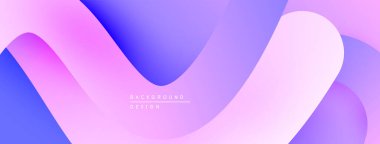 Soyut akışkan kurdeleler, mor renkler, yumuşak eğimler. Modern tasarım öğesi, görsel olarak çekici arka plan dokusu. Düz eğriler dinamik bileşim oluşturur.