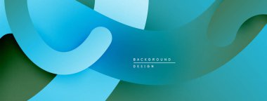 Soyut akışkan şekiller, mavi yeşil tonlar. Modern tasarım, pürüzsüz eğimler dinamik kompozisyon yaratır. Minimalist estetik.