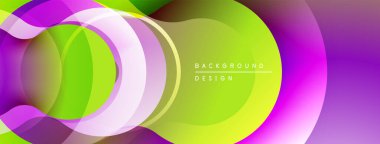 Soyut renkli katmanlar dinamik görsel akış yaratır. Parlak gradyanlar, düz eğriler, mevcut modern tasarım elementleri.