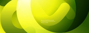 Soyut sarı arkaplan. Üst üste binen şekiller akışkan ve modern tasarım yaratır. Dereceli gölgeler derinlik ve görsel ilgi sunar.