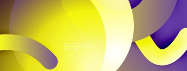 Soyut sarı, mor katmanlar dinamik bir zemin oluşturur. Yumuşak eğimler, akışkan şekiller hareketi, modern tasarımı akla getiriyor..