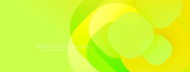 Parlak sarı, yeşil soyut şekiller örtüşüyor. Modern tasarım, pürüzsüz gradyanlar dinamik görsel efekt yaratır. Geçmişi tazeliği ve enerjiyi akla getiriyor.