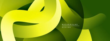 Soyut sıvı şekilleri, canlı yeşil renkler, pürüzsüz gradyanlar. Modern tasarım ögesi, dinamik bileşim, temiz estetik.