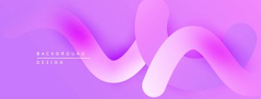 Soyut mor arkaplan. Pürüzsüz akış şekilleri modern tasarım yaratır. Gradyan renkler yumuşak görsel cazibe sunar.