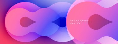 Soyut sıvı şekiller, canlı renklerin karışımı. Modern tasarım, pürüzsüz eğimler dinamik kompozisyon yaratır. Minimalist estetik.