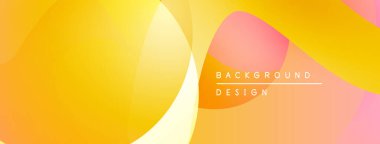 Soyut, enerjik bir arkaplan. Üst üste binen şekiller sıcak renk değişimleri yaratır. Dijital projeler için modern tasarım ögesi.