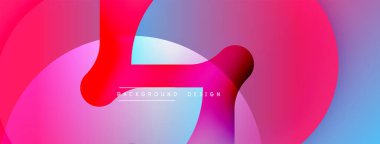 Soyut sıvı şekilleri canlı pembeler, maviler, kırmızılar harmanlıyor. Modern tasarım enerjiyi, hareketi, görsel ilgiyi çağrıştırır. Arkaplanda değişken efektler var.