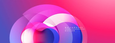 Soyut renkli katmanlar dinamik görsel efekt yaratır. Gradyan geçişler, pürüzsüz şekiller, mevcut modern tasarım elementleri.