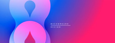 Soyut gradyan şekiller çakışıyor. Pembeye mavi geçişler, canlı bir görsel etki yaratıyor. Arka planlar için modern tasarım.
