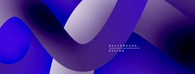 Soyut sıvı şekiller, mor renkler tasarımda baskın. Pürüzsüz gradyanlar dinamik bileşim oluşturur. Modern arkaplan dokusu.