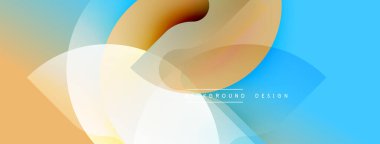 Soyut sıvı şekiller, sıcak renkler havalı mavilerle harmanlanmış. Modern tasarım, pürüzsüz gradyanlar dinamik bileşim oluşturur.