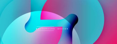 Soyut sıvı şekiller, canlı renklerin karışımı. Modern tasarım, gradyanlar dinamik görsel efekt yaratır. Arkaplanda metin ögeleri.