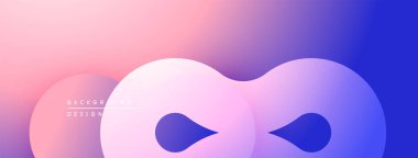 Soyut gradyan arkaplan özellikleri akan şekiller. Yumuşak pembeler maviye karışıp modern görsel efekt yaratır. Minimalist tasarım.
