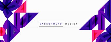 Soyut geometrik şekiller, pembeler, morlar beyaz uzaya hükmediyor. Arka planlar ve sunumlar için modern tasarım öğesi. Basit, temiz estetik..