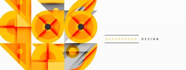 Soyut geometrik şekiller, turuncu tonlar tasarımda baskın. Minimalist tarz, temiz çizgiler modern görsel etki yaratır.