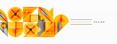 Soyut geometrik şekiller, turuncu tonlar, modern tasarım. Katmanlı elementlerle minimalist bileşim, temiz estetik.