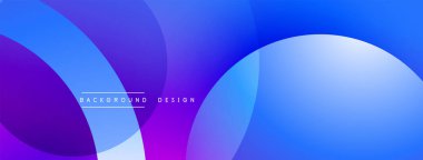 Soyut sıvı şekilleri, canlı mor, mavi gradyanlar. Modern tasarım elementleri dinamik görsel deneyimler yaratır. Pürüzsüz geçişler, örtüşen formlar.