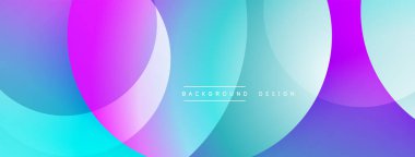 Soyut renkli çemberler dinamik görsel efektler yaratıyor. Gradyan gölgeler düzgün bir şekilde harmanlanarak modern arkaplan tasarımı oluşturur.