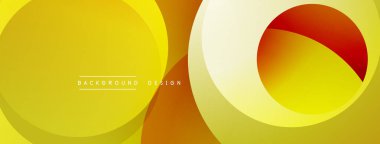 Soyut sarı, turuncu katmanlar modern tasarım yaratır. Üst üste binen daireler hareket ve derinlik gösteriyor. Metin arkaplan tasarımı okur.