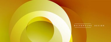 Soyut katmanlar sıcak altın gradyan oluşturur. Dairesel şekiller örtüşür, dinamik görsel efekt oluşturur. Minimalist tasarım arka planlar için uygundur.