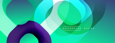 Soyut sıvı şekilleri örtüşür, canlı deniz mavisi ve mor renkler yaratır. Modern tasarım hareketi, enerjiyi, pürüzsüz geçişleri öneriyor. Arkaplanda metin ögeleri.