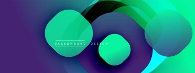 Soyut gradyan daireler morla örtüşüyor, turkuaz renkler. Modern tasarım elementleri dinamik görsel efekt yaratır. Arkaplan metni arkaplan tasarımı okur.