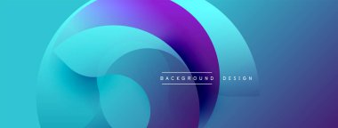 Soyut şekiller örtüşüyor, parlak mavi ve mor renkler yaratıyor. Modern tasarım elementleri teknoloji ve yenilik öneriyor. Mevcut en küçük metin.