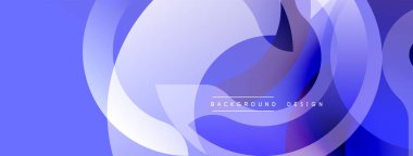 Soyut mavi tasarım, üst üste binen daireler, gradyanlar. Modern, dinamik kompozisyon görsel ilgi yaratır. Minimalist stil.