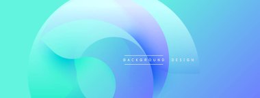 Soyut arkaplan özellikleri üst üste binen şeffaf çemberler. Renkler turkuazdan maviye karışıp modern estetik yaratıyor. Basit metin arkaplan tasarımı okur.