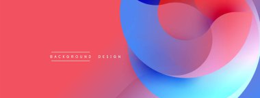 Soyut sıvı şekilleri örtüşür, canlı mercanlar yaratır, mavi renkler. Arkaplan ve sunumlar için modern tasarım ögesi.