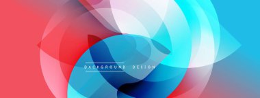 Soyut renkli katmanlar dinamik görsel akış yaratır. Üst üste binen şekiller hareketi, derinliği ve modern estetiği akla getiriyor. Arkaplan metni arkaplan tasarımı okur.