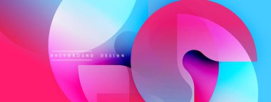 Soyut sıvı şekilleri örtüşür, canlı pembeler, maviler, morlar yaratır. Arkaplan ve sunumlar için modern tasarım ögesi.