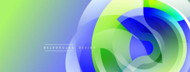 Soyut akışkan şekiller harmanlanarak, canlı bir arkaplan oluşturur. Renkler maviden yeşile geçerek dinamik bileşim oluşturur.