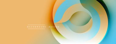 Soyut katmanlar dinamik görsel efekt yaratır. Sıcak renkler, havalı tonlarla harmanlanarak dairesel şekiller oluşturur. Modern tasarım ögesi.