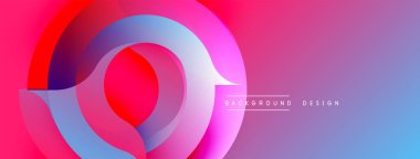 Soyut canlı katmanlar dinamik dairesel tasarım yaratır. Pembe, mavi renkler harmanlanarak modern arkaplan oluşturuyor. Yumuşak gradyanlar görsel ilgi sunar.