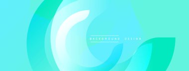 Soyut akışkan şekiller, turkuaz renkler, modern tasarım. Gradyan renkler dinamik görsel efekt yaratır. Basit, temiz estetik..