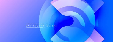 Soyut mavi tasarım. Üst üste binen daireler dinamik görsel efekt yaratır. Renkler derinliği gösteriyor, modern estetiği. Mevcut en küçük metin.