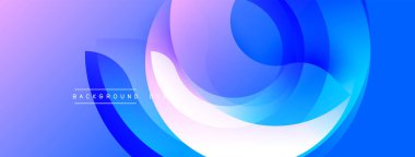 Soyut sıvı şekilleri, mavi mor gradyan. Modern tasarım, dinamik kompozisyon, pürüzsüz geçişler, canlı renkler. Arkaplan ögesi.
