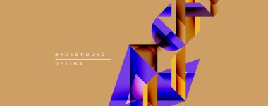 Soyut geometrik şekiller, canlı mor, altın rengi. Modern tasarım öğesi, arka plan dokusu. Minimalist estetik, temiz çizgiler mevcut.