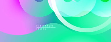 Soyut sıvı şekiller, canlı renklerin karışımı. Gradyan arka plan dinamik görsel efekt yaratır. Dijital projeler için modern tasarım ögesi.