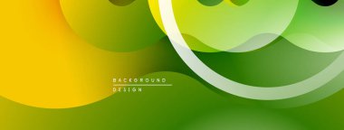 Soyut arkaplan özellikleri sarı, yeşil şekillerde akıyor. Pürüzsüz gradyanlar dinamik görsel efekt yaratır. Minimalist tasarım unsurları.