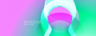 Soyut, enerjik bir arkaplan. Üst üste binen şekiller dinamik görsel efekt yaratır. Gradyan renkler düzgün bir şekilde harmanlanarak modern estetik sunuyor.