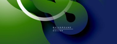 Soyut tasarım yeşil, mavi şekillerde akıyor. Beyaz kıvrımlı çizgiler, dinamik görsel ilgi ekler. Arkaplan metni arkaplan tasarımı okur.
