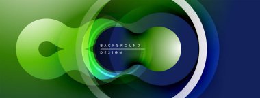 Soyut yeşil mavi gradyan tasarımı. Dairesel şekiller, dinamik görsel efektler yaratır. Projeler için modern arkaplan dokusu.