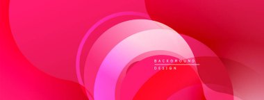 Soyut pembe arka plan. Üst üste binen şekiller akışkan ve modern tasarım yaratır. Metin arka plan tasarımı okur. Basit, enerjik estetik..